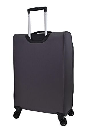 Pierre Cardin Ultra Light Hafif Lüx Kumaş 2'li Valiz Seti Orta Boy - Kabin Boy Gri PC4200