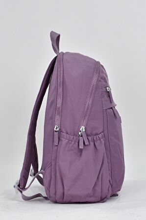 Elatae Unisex Çok Gözlü Günlük Seyahat Okul Sırt Çantası Mor 17306