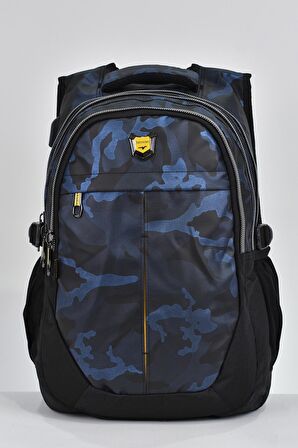 Elatae Unisex Ortopedik Çok Gözlü Günlük Seyahat Okul Sırt Çantası Lacivert 2235