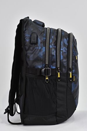 Elatae Unisex Ortopedik Çok Gözlü Günlük Seyahat Okul Sırt Çantası Lacivert 2235