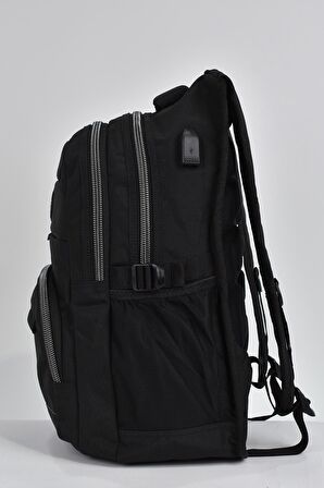 Elatae Unisex Ortopedik Çok Gözlü Günlük Seyahat Okul Sırt Çantası Siyah 2236