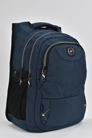 Elatae Unisex Ortopedik Çok Gözlü Günlük Seyahat Okul Sırt Çantası Lacivert 2237