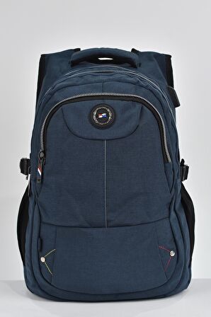 Elatae Unisex Ortopedik Çok Gözlü Günlük Seyahat Okul Sırt Çantası Lacivert 2237