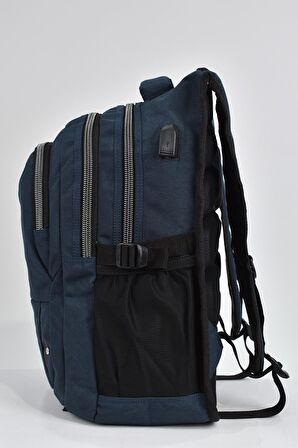 Elatae Unisex Ortopedik Çok Gözlü Günlük Seyahat Okul Sırt Çantası Lacivert 2237