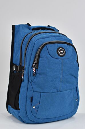 Elatae Unisex Ortopedik Çok Gözlü Günlük Seyahat Okul Sırt Çantası Mavi 2237