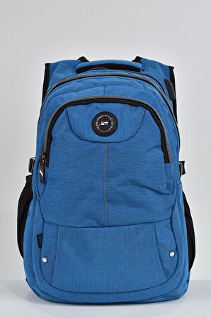 Elatae Unisex Ortopedik Çok Gözlü Günlük Seyahat Okul Sırt Çantası Mavi 2237