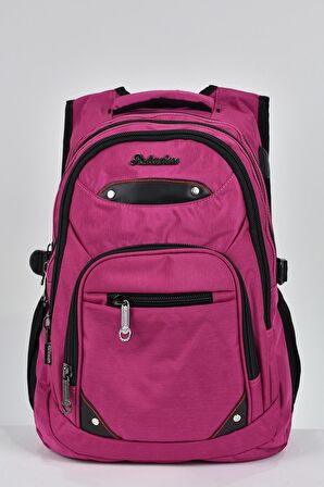 Elatae Unisex Ortopedik Çok Gözlü Günlük Seyahat Okul Sırt Çantası Pembe 2225