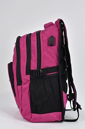 Elatae Unisex Ortopedik Çok Gözlü Günlük Seyahat Okul Sırt Çantası Pembe 2225