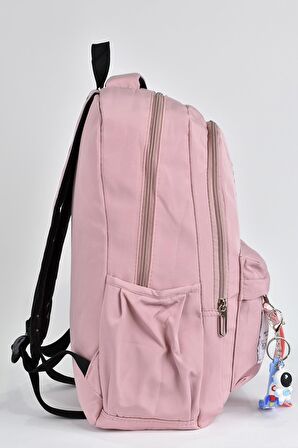 Elatae Unisex Çok Gözlü Günlük Seyahat Okul Sırt Çantası Pembe 51497