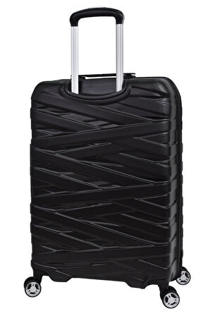 Pierre Cardin Lüx Abs 2'li Valiz Seti Orta Boy - Kabin Boy Siyah PC1401