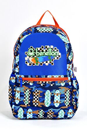 United Colors Of Benetton Erkek Çocuk Genç Çok Gözlü Günlük Seyahat Okul Sırt Çantası Mavi 03693