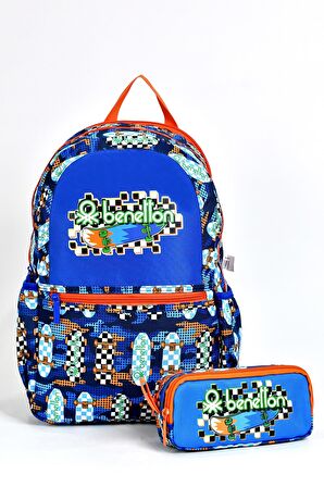 United Colors Of Benetton Erkek Çocuk 2'li Okul Seti İlkokul Çantası ve Kalemlik 03693