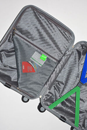 Benetton Polipropilen Kırılmaz 3'lü Valiz Seti Gri Bnt2000
