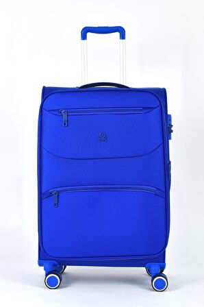 United Colors Of Benetton Ultra Light Kumaş Orta Boy Valiz Mavi BNT2400
