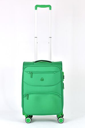 United Colors Of Benetton Ultra Light Kumaş 2'li Valiz Seti Orta Boy - Kabin Boy Yeşil BNT2400