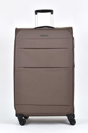 Pierre Cardin Ultra Light Hafif Lüx Kumaş Büyük Boy Valiz Kahve PC4200