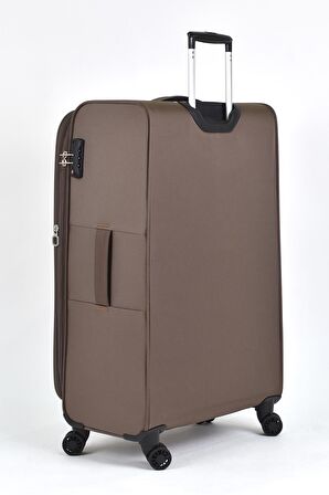 Pierre Cardin Ultra Light Hafif Lüx Kumaş Büyük Boy Valiz Kahve PC4200