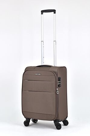 Pierre Cardin Ultra Light Hafif Lüx Kumaş 3'lü Valiz Seti Kahverengi PC4200