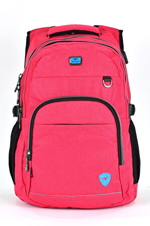 Elatae Unisex Ortopedik Çok Gözlü Günlük Seyahat Okul Sırt Çantası Pembe 2238