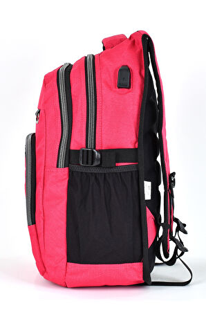 Elatae Unisex Ortopedik Çok Gözlü Günlük Seyahat Okul Sırt Çantası Pembe 2238