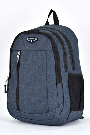 Elatae Unisex Ortopedik Çok Gözlü Günlük Seyahat Okul Sırt Çantası Lacivert 5057
