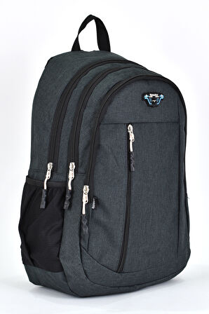 Elatae Unisex Ortopedik Çok Gözlü Günlük Seyahat Okul Sırt Çantası Siyah 5057