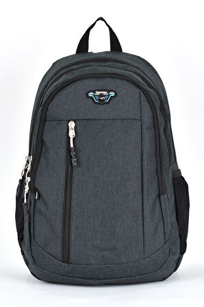 Elatae Unisex Ortopedik Çok Gözlü Günlük Seyahat Okul Sırt Çantası Siyah 5057