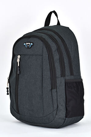 Elatae Unisex Ortopedik Çok Gözlü Günlük Seyahat Okul Sırt Çantası Siyah 5057