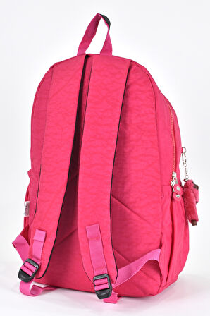 Elatae Su Geçirmez Krinkıl Kumaş Ortopedik Çok Gözlü Okul Sırt Çantası Pembe 1660