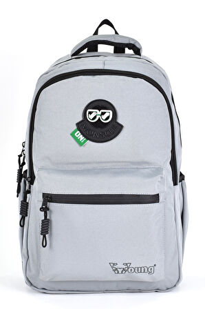 Elatae Unisex Ortopedik Çok Gözlü Günlük Seyahat Okul Sırt Çantası Gri 51696