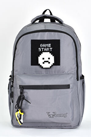 Elatae Unisex Ortopedik Çok Gözlü Günlük Seyahat Okul Sırt Çantası Gri 51691