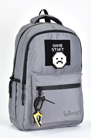 Elatae Unisex Ortopedik Çok Gözlü Günlük Seyahat Okul Sırt Çantası Gri 51691