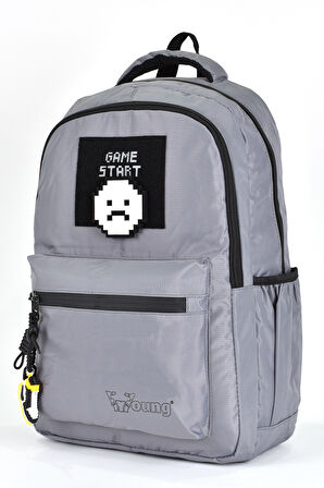 Elatae Unisex Ortopedik Çok Gözlü Günlük Seyahat Okul Sırt Çantası Gri 51691