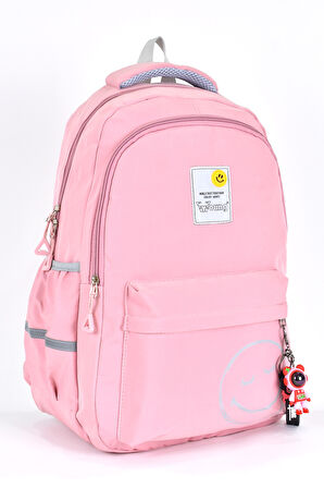 Elatae Unisex Ortopedik Çok Gözlü Günlük Seyahat Okul Sırt Çantası Pembe 51709