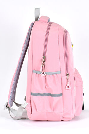 Elatae Unisex Ortopedik Çok Gözlü Günlük Seyahat Okul Sırt Çantası Pembe 51709