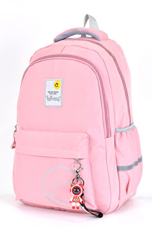 Elatae Unisex Ortopedik Çok Gözlü Günlük Seyahat Okul Sırt Çantası Pembe 51709