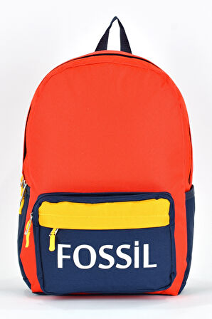 Fossil Unisex Çok Gözlü Günlük Seyahat Okul Sırt Çantası Turuncu 9504