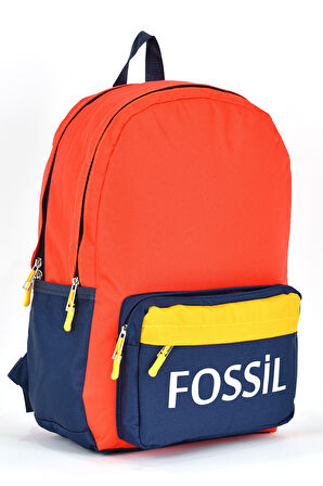 Fossil Unisex Çok Gözlü Günlük Seyahat Okul Sırt Çantası Turuncu 9504