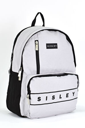 Sisley Okul Sırt Çantası Unisex Çok Gözlü Günlük Seyahat Sırt Çantası Gri 12920