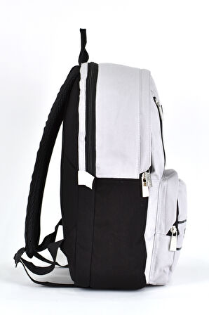 Sisley Okul Sırt Çantası Unisex Çok Gözlü Günlük Seyahat Sırt Çantası Gri 12920