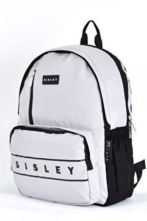Sisley Okul Sırt Çantası Unisex Çok Gözlü Günlük Seyahat Sırt Çantası Gri 12920