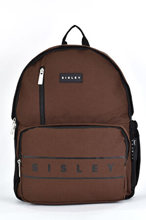 Sisley Okul Sırt Çantası Unisex Çok Gözlü Günlük Seyahat Sırt Çantası Kahverengi 12918