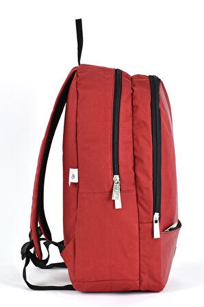 Sisley Okul Sırt Çantası Unisex Çok Gözlü Günlük Seyahat Sırt Çantası Bordo