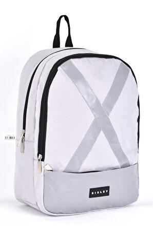 Sisley Okul Sırt Çantası Unisex Çok Gözlü Günlük Seyahat Sırt Çantası Gri