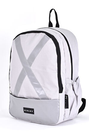 Sisley Okul Sırt Çantası Unisex Çok Gözlü Günlük Seyahat Sırt Çantası Gri