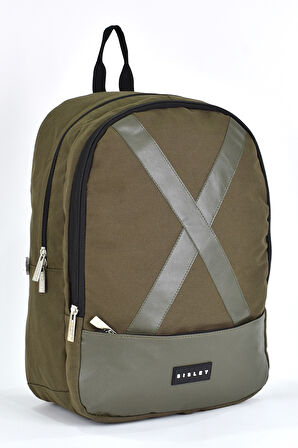 Sisley Okul Sırt Çantası Unisex Çok Gözlü Günlük Seyahat Sırt Çantası Haki