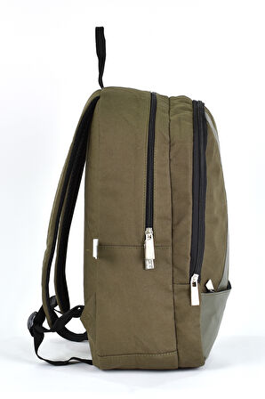 Sisley Okul Sırt Çantası Unisex Çok Gözlü Günlük Seyahat Sırt Çantası Haki