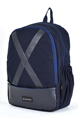 Sisley Okul Sırt Çantası Unisex Çok Gözlü Günlük Seyahat Sırt Çantası Lacivert
