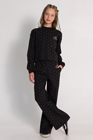 Kız Çocuk Taş Dedaylı Crop Takım 9696