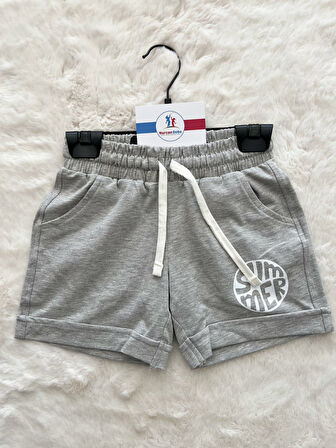 Kısa Düz Penye  Bağlamalı Şort